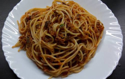 ツナとトマトのパスタ3